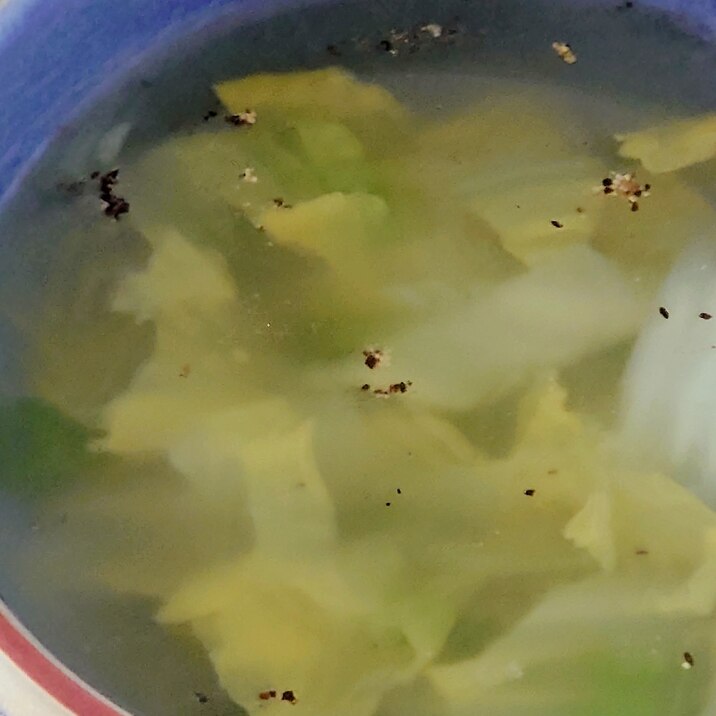 鶏の茹で汁を使った白菜スープ